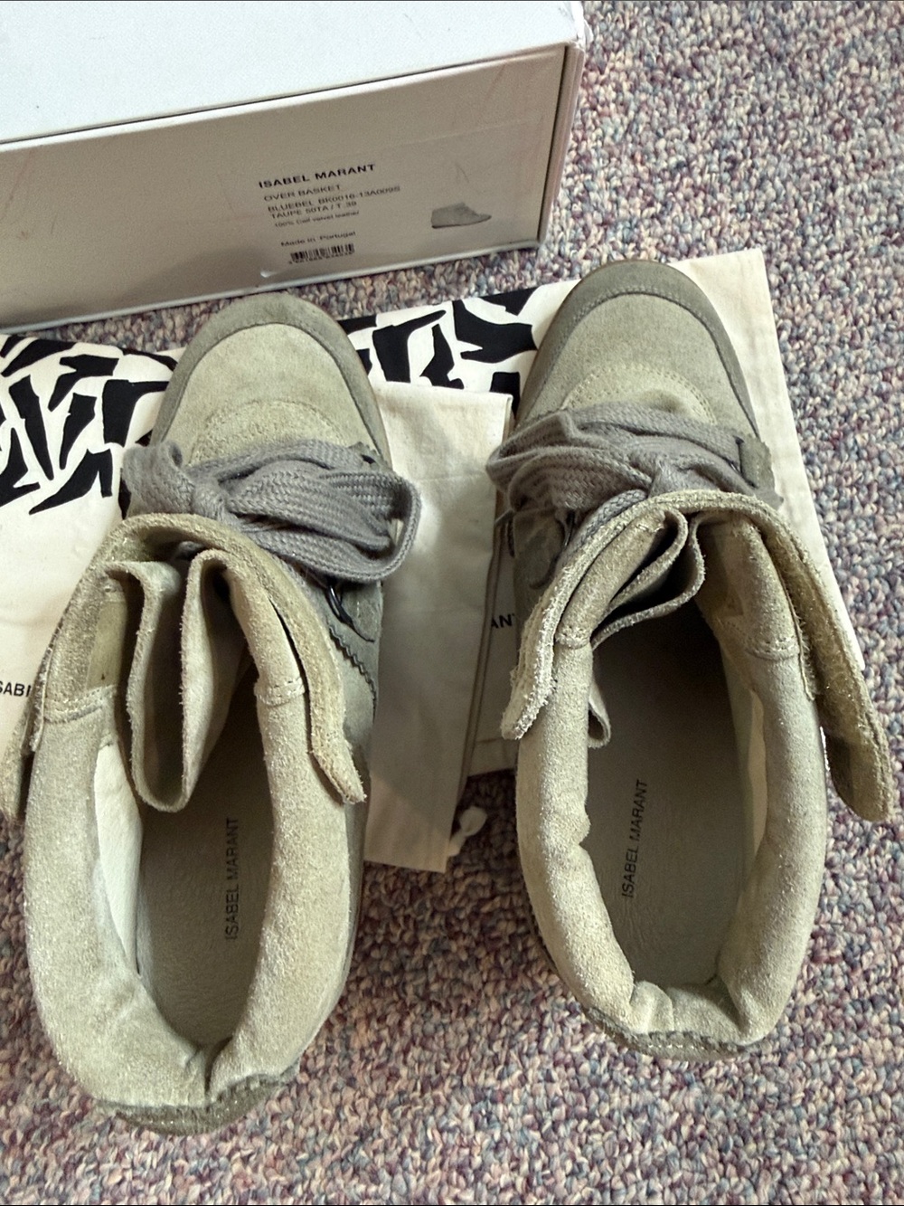 Isabel Marant Over Basket Bluebel Wedge Sneakers - Taupe - Picture 6 of 11